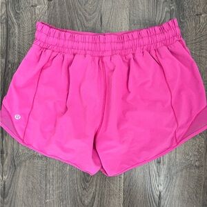 Lululemon Hotty Hots Low Rise 4” Shorts in color “Sonic Pink”